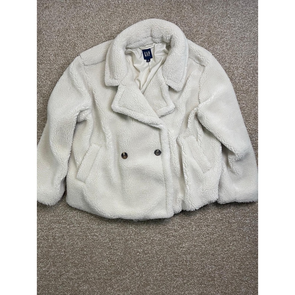 Gap Women's Sherpa Jacket Coat Birch Off White‎ Size XL